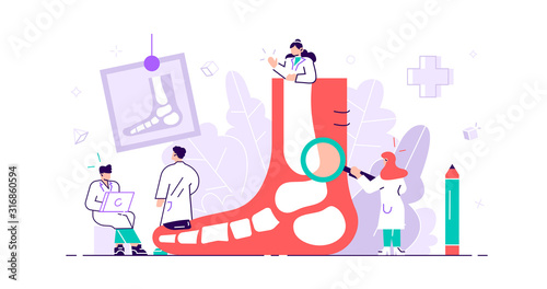 Podiatrist concept. Feet toe trauma