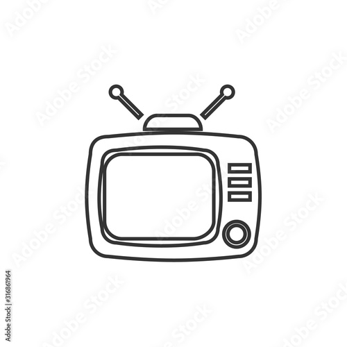 old tv icon vector illustration for website and graphic design