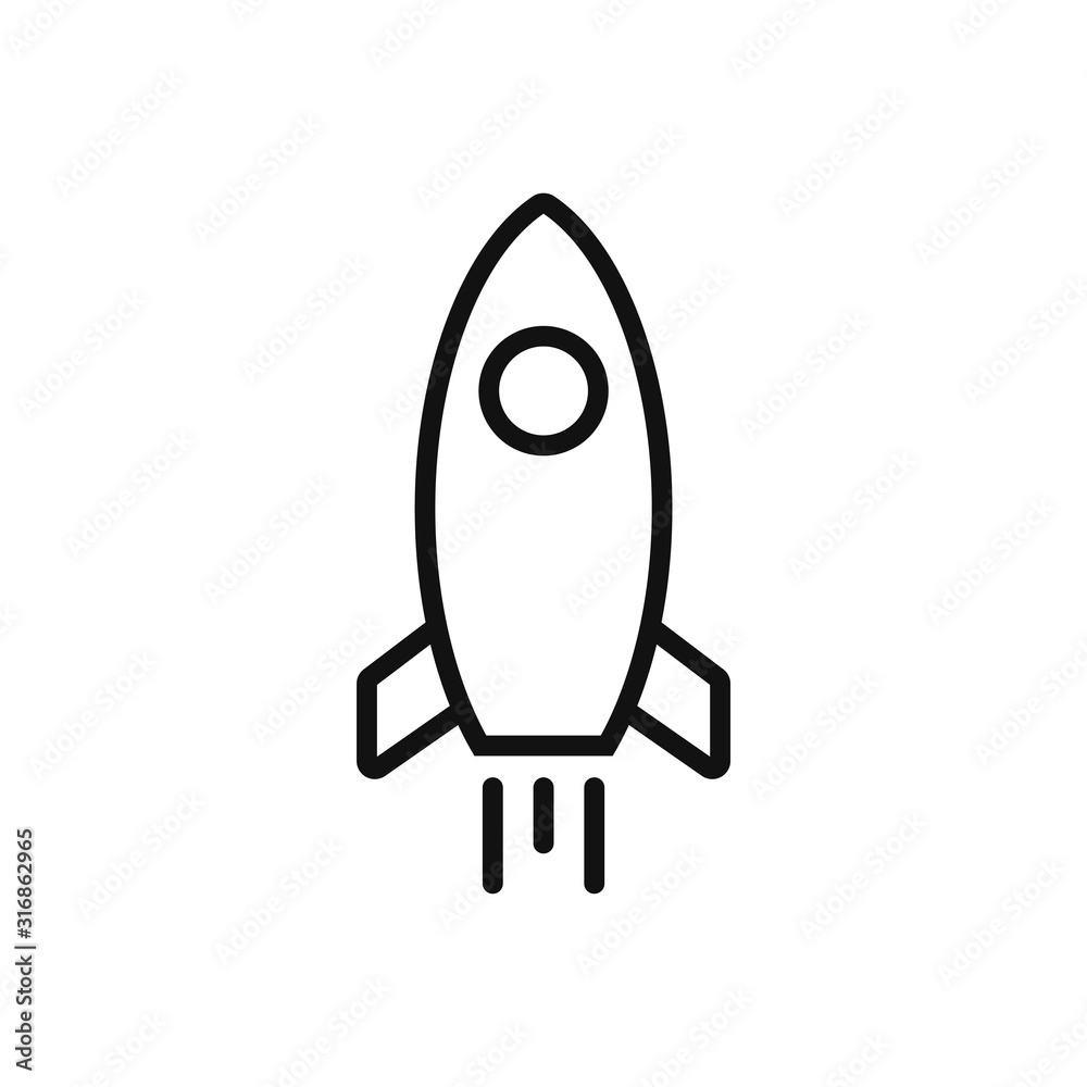 Rocket vector icon in modern design style for web site and mobile app Rocket vector icon in modern design style for web site and mobile app