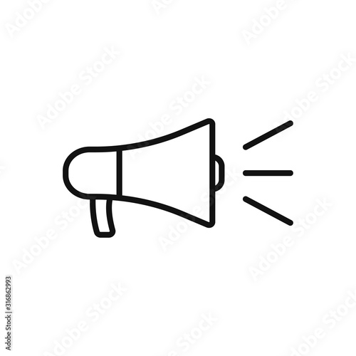 Megaphone vector icon in modern design style for web site and mobile app