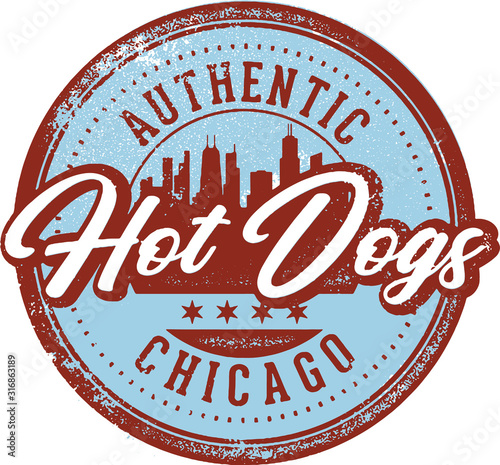 Authentic Chicago Style Hot Dogs Sign