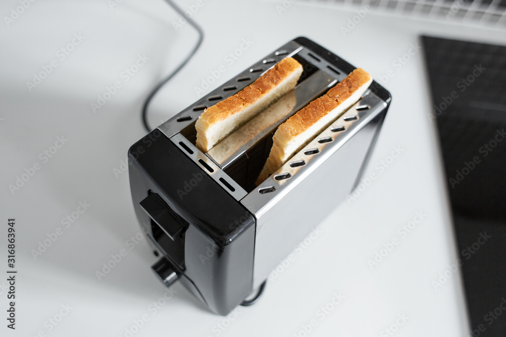 Breakfast toast. Toast bread close up a Breakfast toast. Toast bread close up a