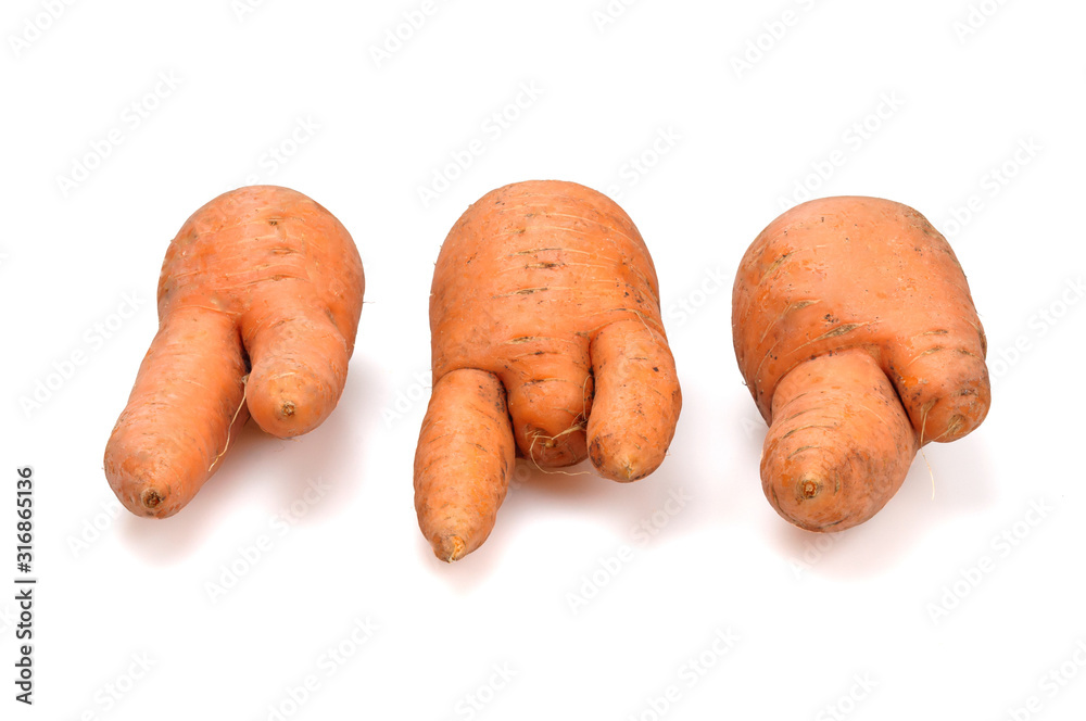 Funny carrots on a white background. Funny carrots on a white background.