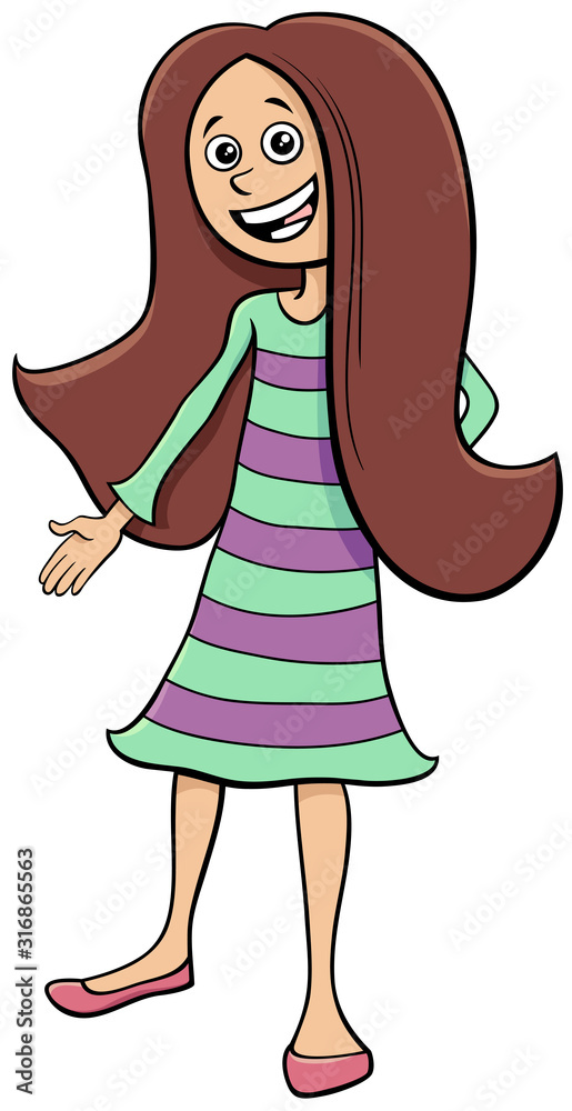 kid or teen girl character cartoon illustration kid or teen girl character cartoon illustration