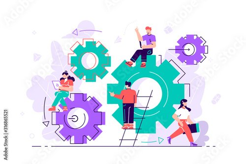 Little people links of mechanism. Business mechanism