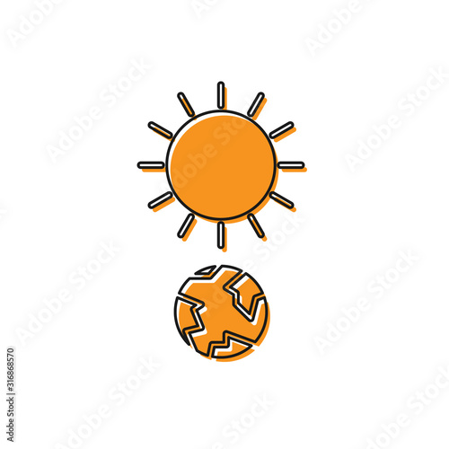 Orange Solstice icon isolated on white background. Vector Illustration
