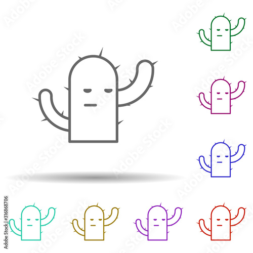 Cactus, nasty in multi color style icon. Simple thin line, outline vector of nasty icons for ui and ux, website or mobile application