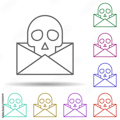 Envelope, nasty, letter in multi color style icon. Simple thin line, outline vector of nasty icons for ui and ux, website or mobile application