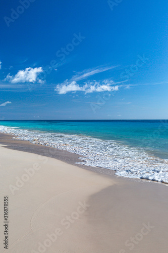The idyllic Elbow Beach on the island of Bermuda  on a sunny day