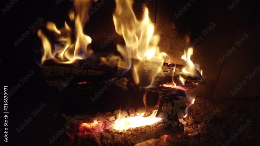 Fire in a fireplace. Fire shooting. Fire in a fireplace. Fire shooting.