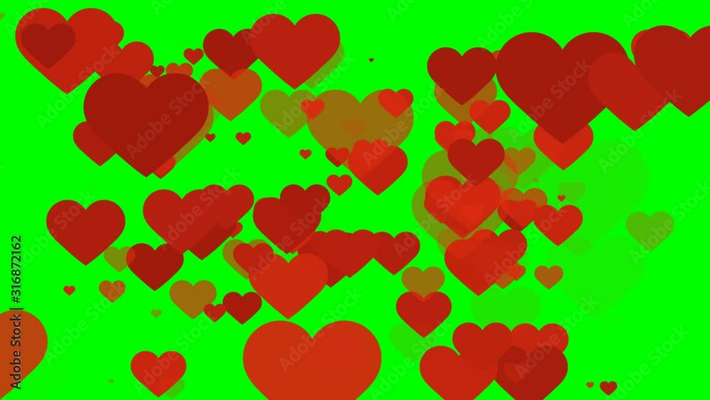 happy valentine's day animation on green background. 4K video. happy valentine's day animation on green background. 4K video.