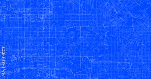 Blueprint of Los Angeles city  One Color Map  color change  Artprint