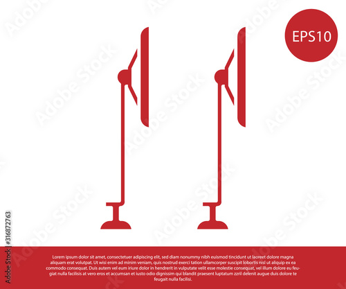 Red Windscreen wiper icon isolated on white background. Vector Illustration