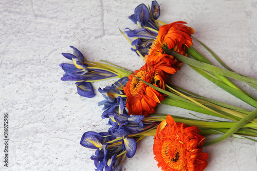 Quadro em tela A bouquet of faded flowers. Beauty is fleeting.