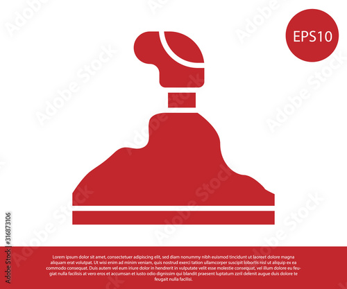 Red Gear shifter icon isolated on white background. Transmission icon. Vector Illustration