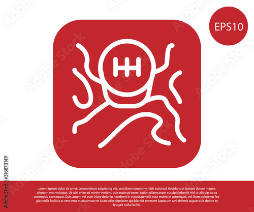 Red Gear shifter icon isolated on white background. Transmission icon. Vector Illustration