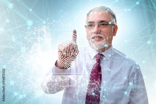 Biometrics security access concept with fingerprint