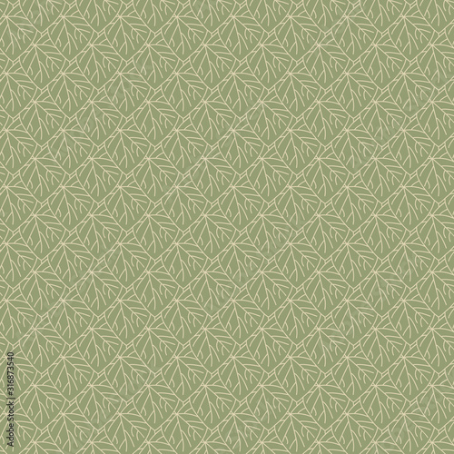 Vector Abstract Overlapping Green Leaves Texture Background Seamless Repeat Pattern. Background for textiles, cards, manufacturing, wallpapers, print, gift wrap and scrapbooking.