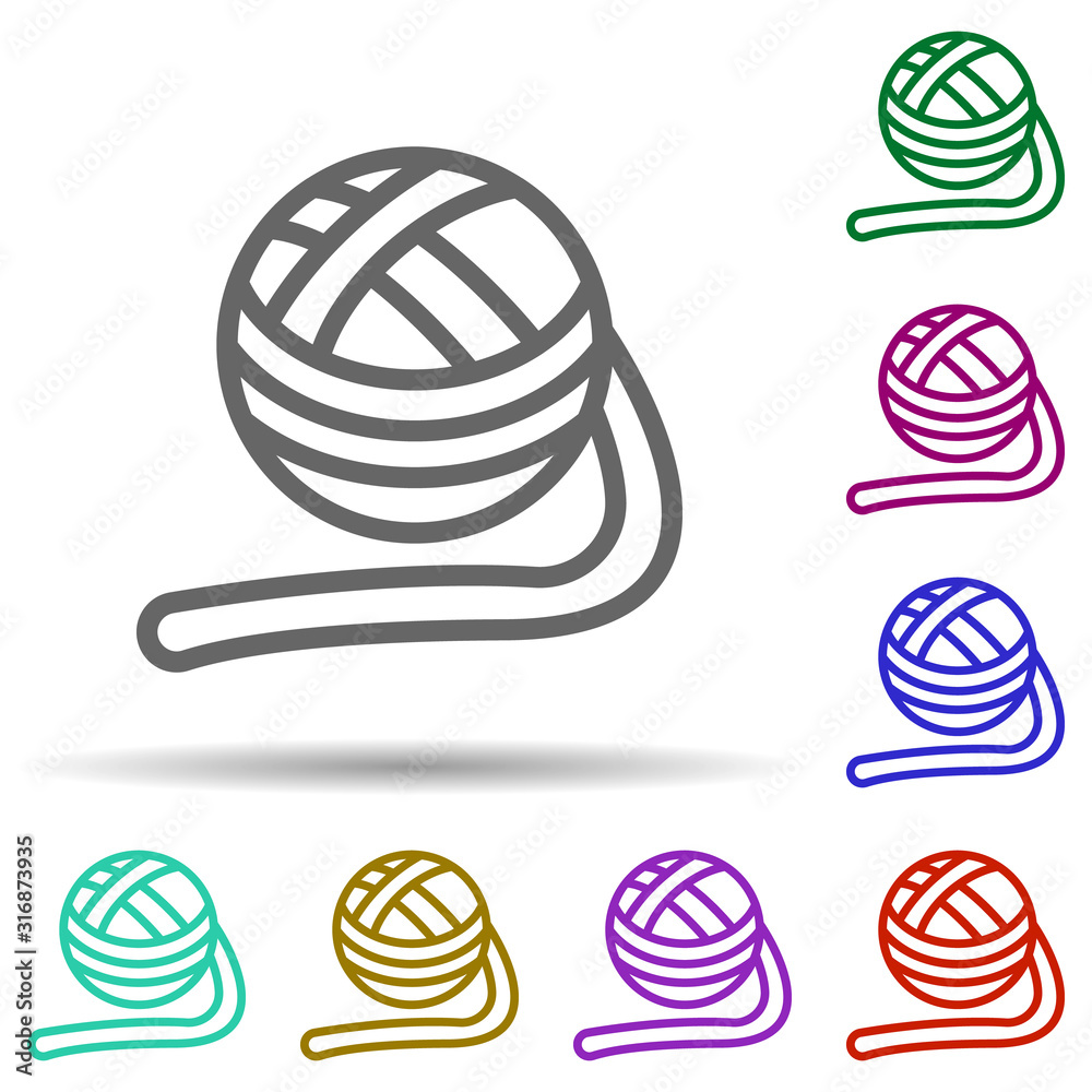 Acrylic in multi color style icon. Simple thin line, outline vector of row matterial icons for ui and ux, website or mobile application Acrylic in multi color style icon. Simple thin line, outline vector of row matterial icons for ui and ux, website or mobile application