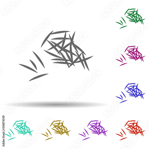 Wood shaving in multi color style icon. Simple thin line, outline vector of row matterial icons for ui and ux, website or mobile application