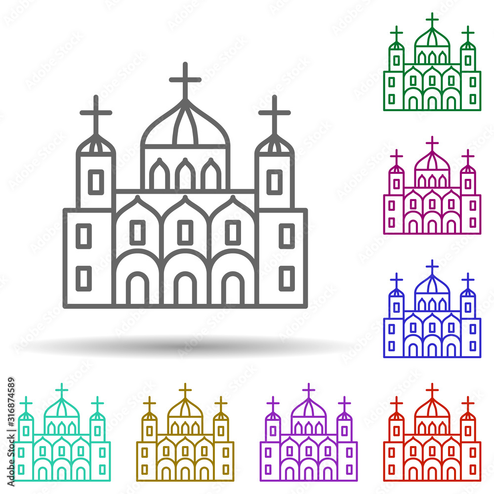 Russian, culture, christianity, church in multi color style icon. Simple thin line, outline vector of russia icons for ui and ux, website or mobile application