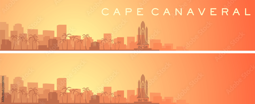 Cape Canaveral Beautiful Skyline Scenery Banner