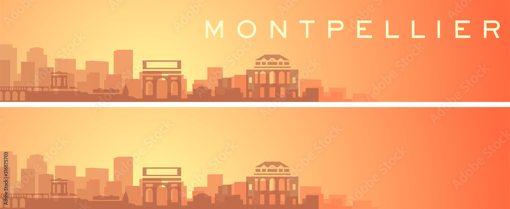 Montpellier Beautiful Skyline Scenery Banner