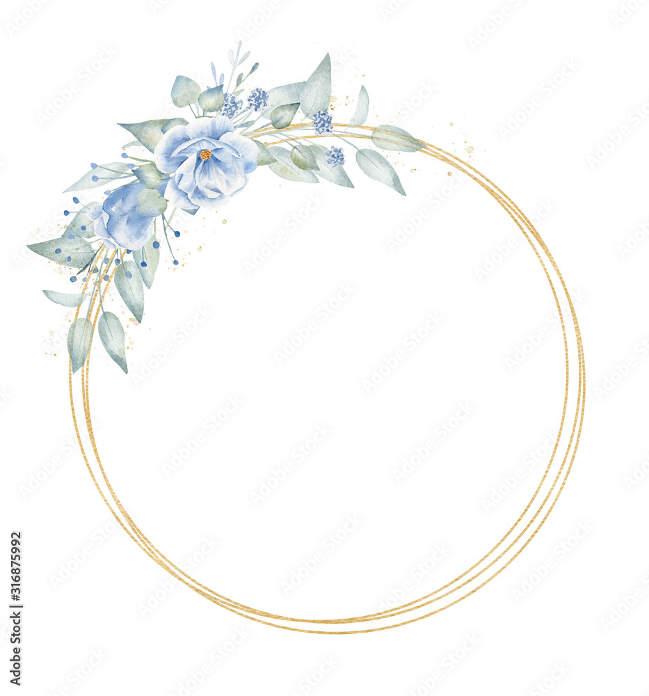Triple circular border hand drawn raster illustration
