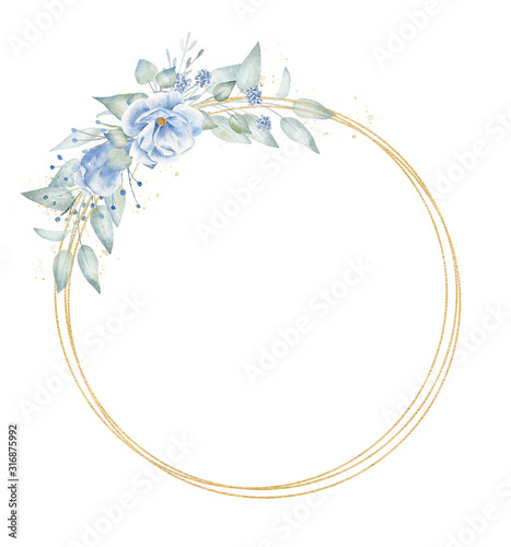 Obraz na płótnie Triple circular border hand drawn raster illustration w salonie