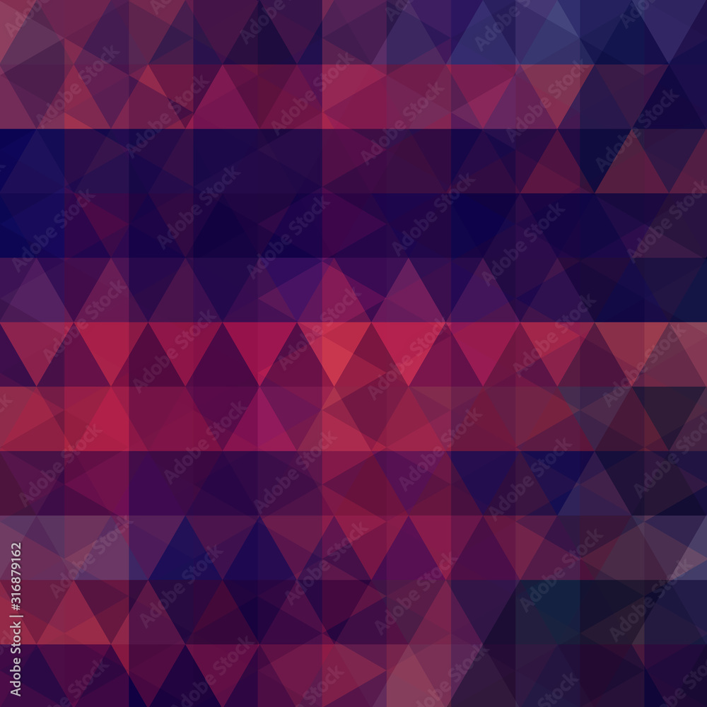 Obraz premium Abstract background consisting of purple, blue triangles. Geometric design for business presentations or web template banner flyer. Vector illustration