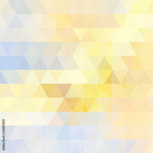 Triangle vector background. Can be used in cover design, book design, website background. Vector illustration. Pastel yellow, blue colors.