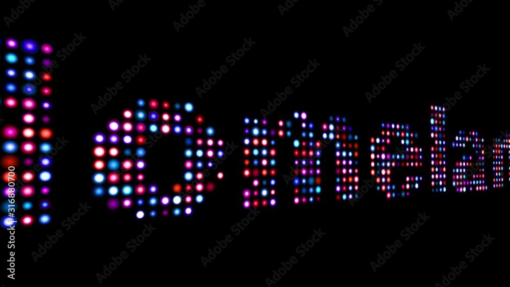 Homeland colorful led text over black Homeland colorful led text over black