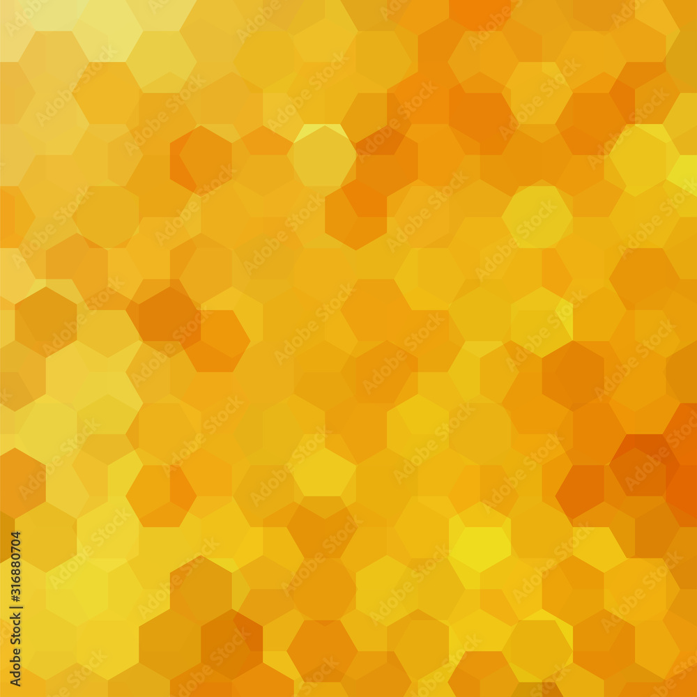Abstract background consisting of yellow, orange hexagons. Geometric design for business presentations or web template banner flyer. Vector illustration Abstract background consisting of yellow, orange hexagons. Geometric design for business presentations or web template banner flyer. Vector illustration