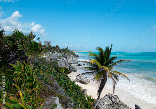 Wallpaper Mural Tulum archaeological zone beach at noon Torontodigital.ca
