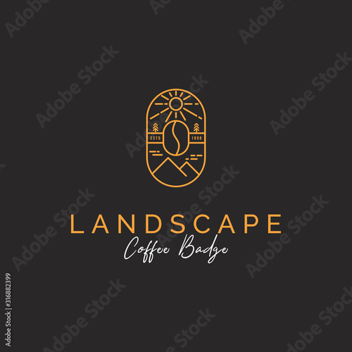 mountain and coffee logo badge inspiration