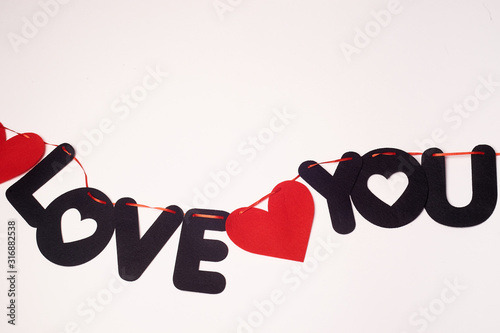 Bild auf Leinwand I love you on a white background