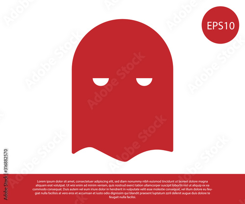 Red Executioner mask icon isolated on white background. Hangman, torturer, executor, tormentor, butcher, headsman icon. Vector Illustration