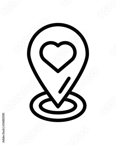 happy valentines day pin location with heart © Jemastock