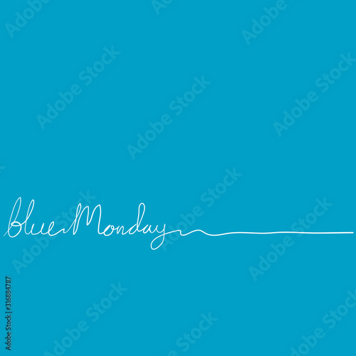 blue monday typography illustration hand drawing style vector
