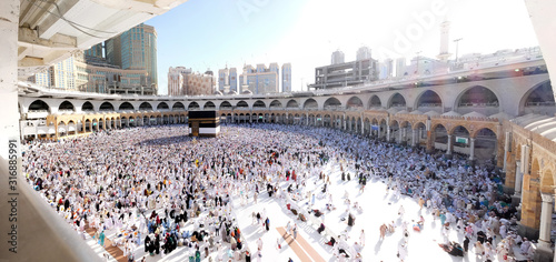 Muslim Pilgrims at The Kaaba in The Haram Mosque of Mecca, Saudi Arabia, during Hajj.