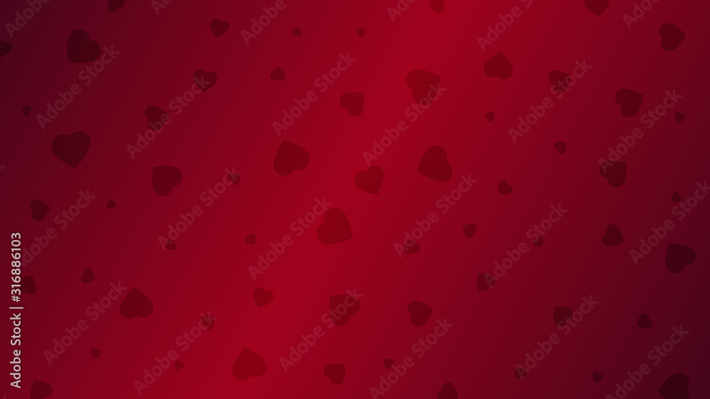 Valentine card with red fluffy hearts on red gradient background. Valentine's Day vector illustration Valentine card with red fluffy hearts on red gradient background. Valentine's Day vector illustration