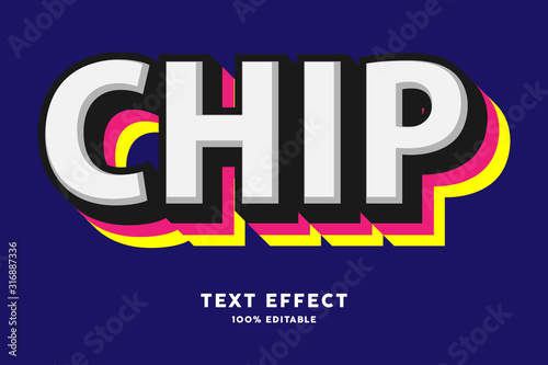 Strong bold text multi colored text effect