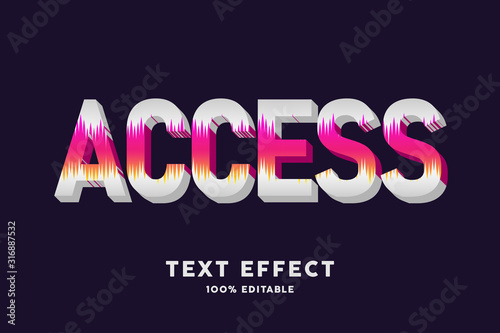 3d text white with red taper shapes text effect