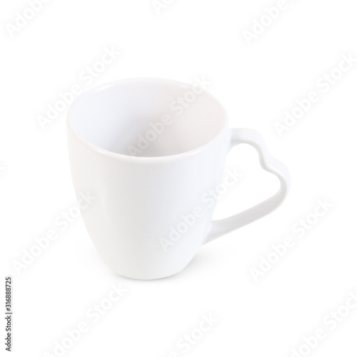 Empty coffee cup isolated on white background.