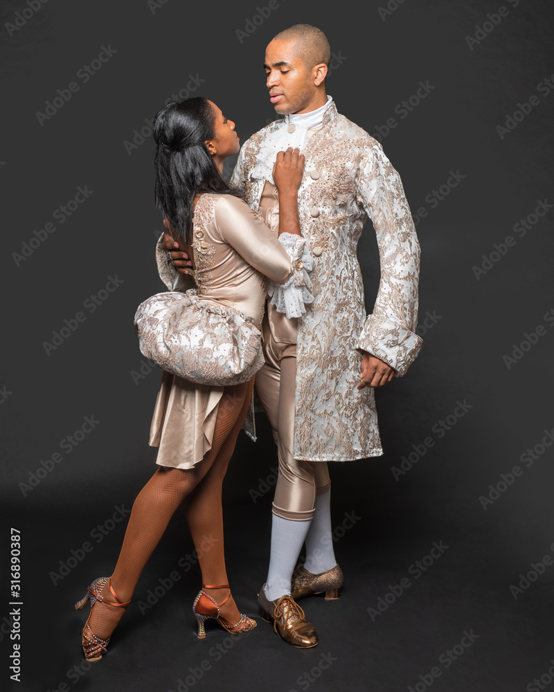 African-American Dance Couple in 16th Century Costumes