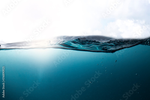 The sea at the time of the storm caused beautiful waves. The water in the turbid sea causes sediment.