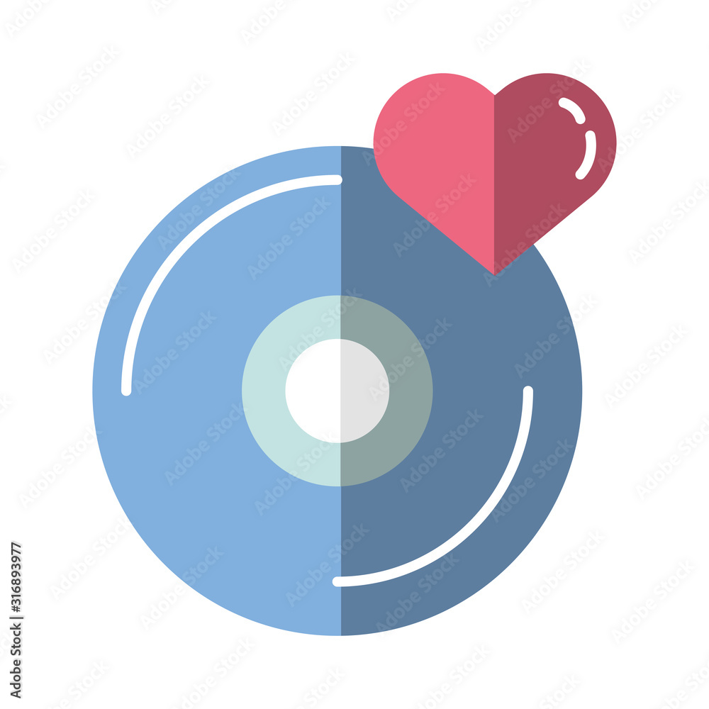 happy valentines day heart in compact disk
