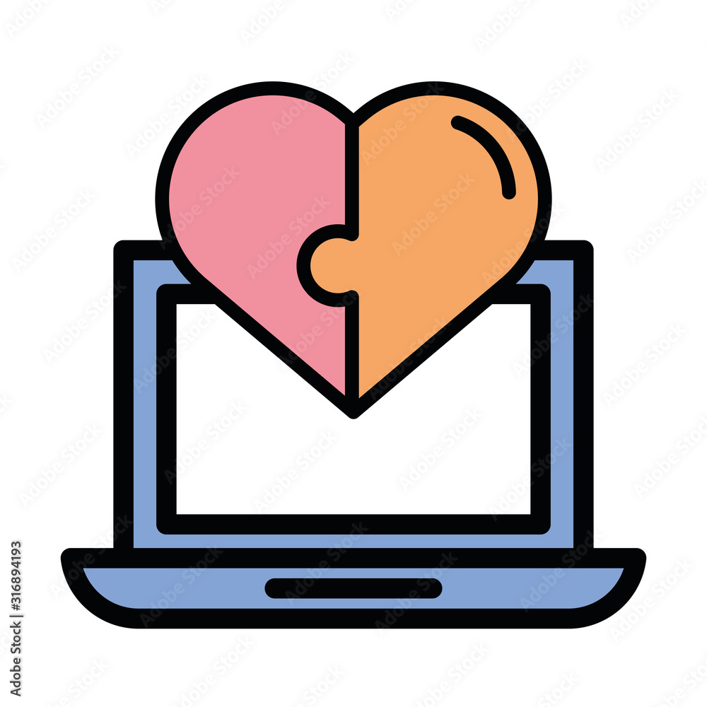 happy valentines day laptop with heart happy valentines day laptop with heart