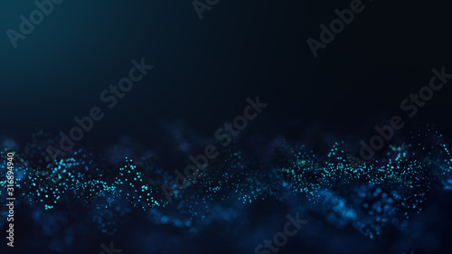 Abstract futuristic - technology with polygonal shapes on dark blue background. Design digital technology concept.