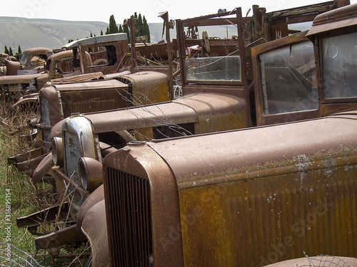 Line of trucks - Toppenish WA photo